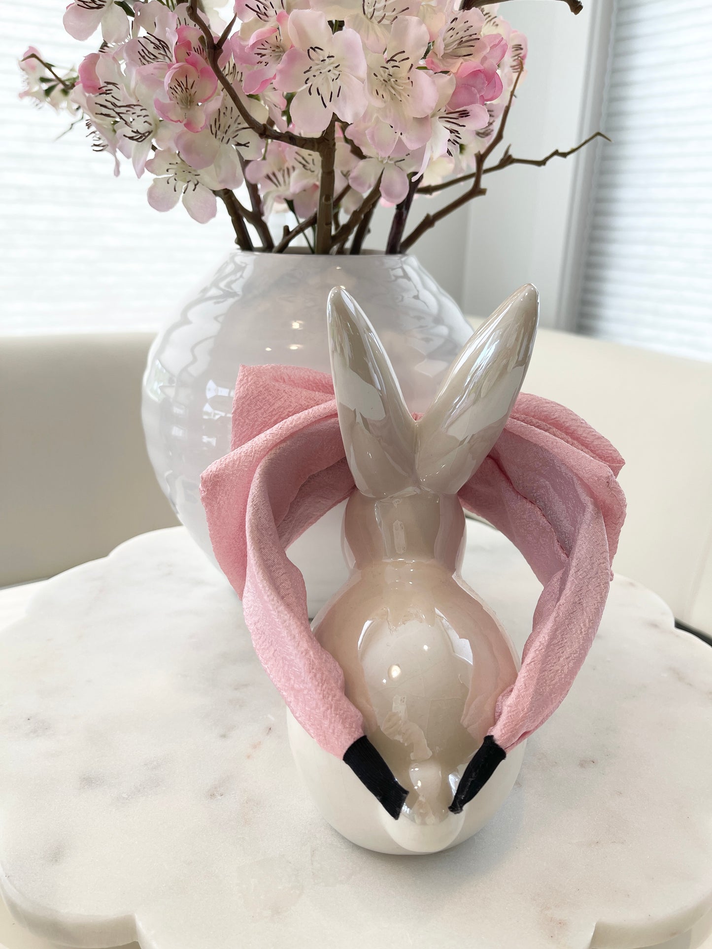 POLYESTER BOW HEADBAND (PINK)