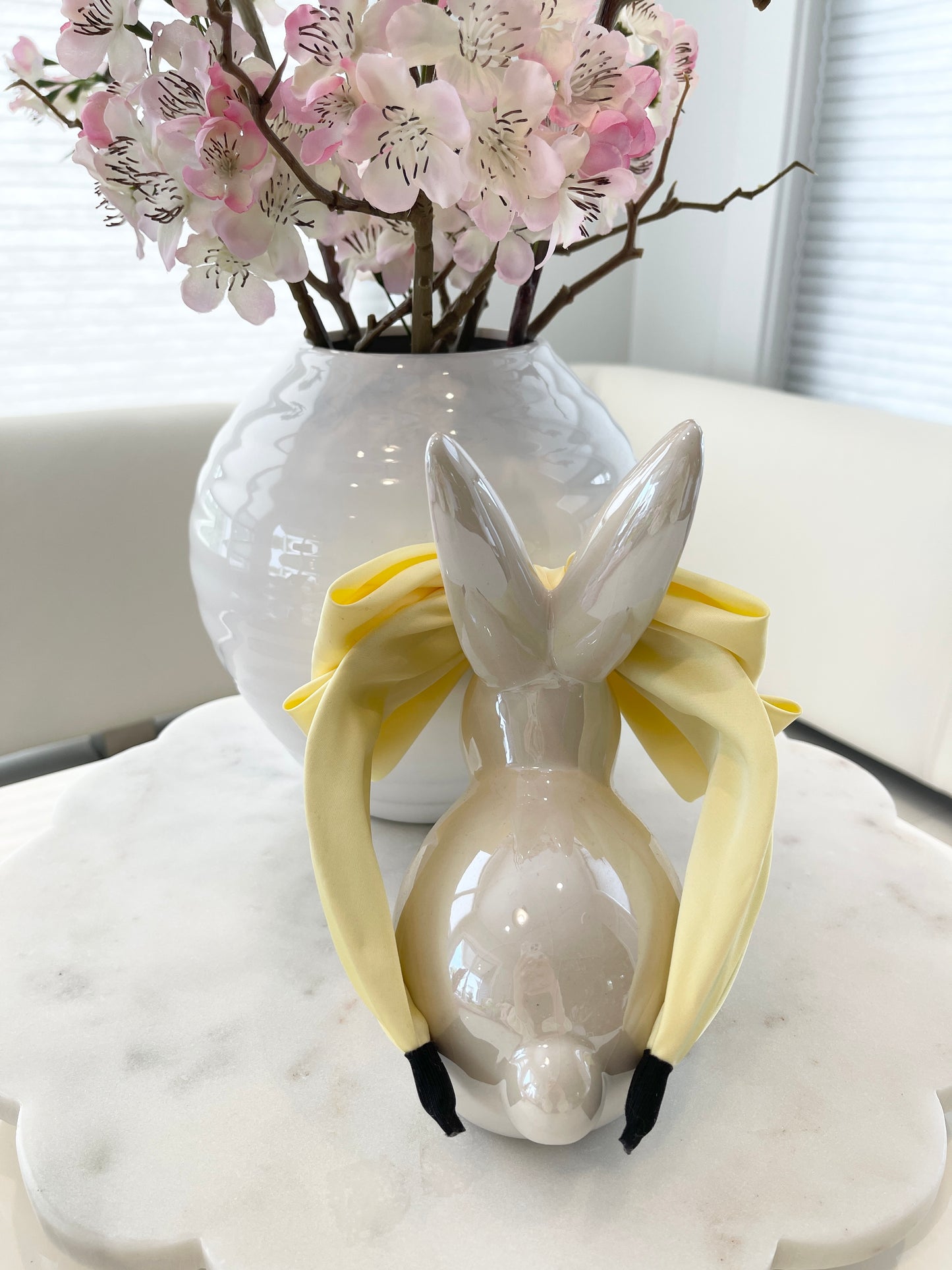 SATIN BOW HEADBAND (YELLOW)