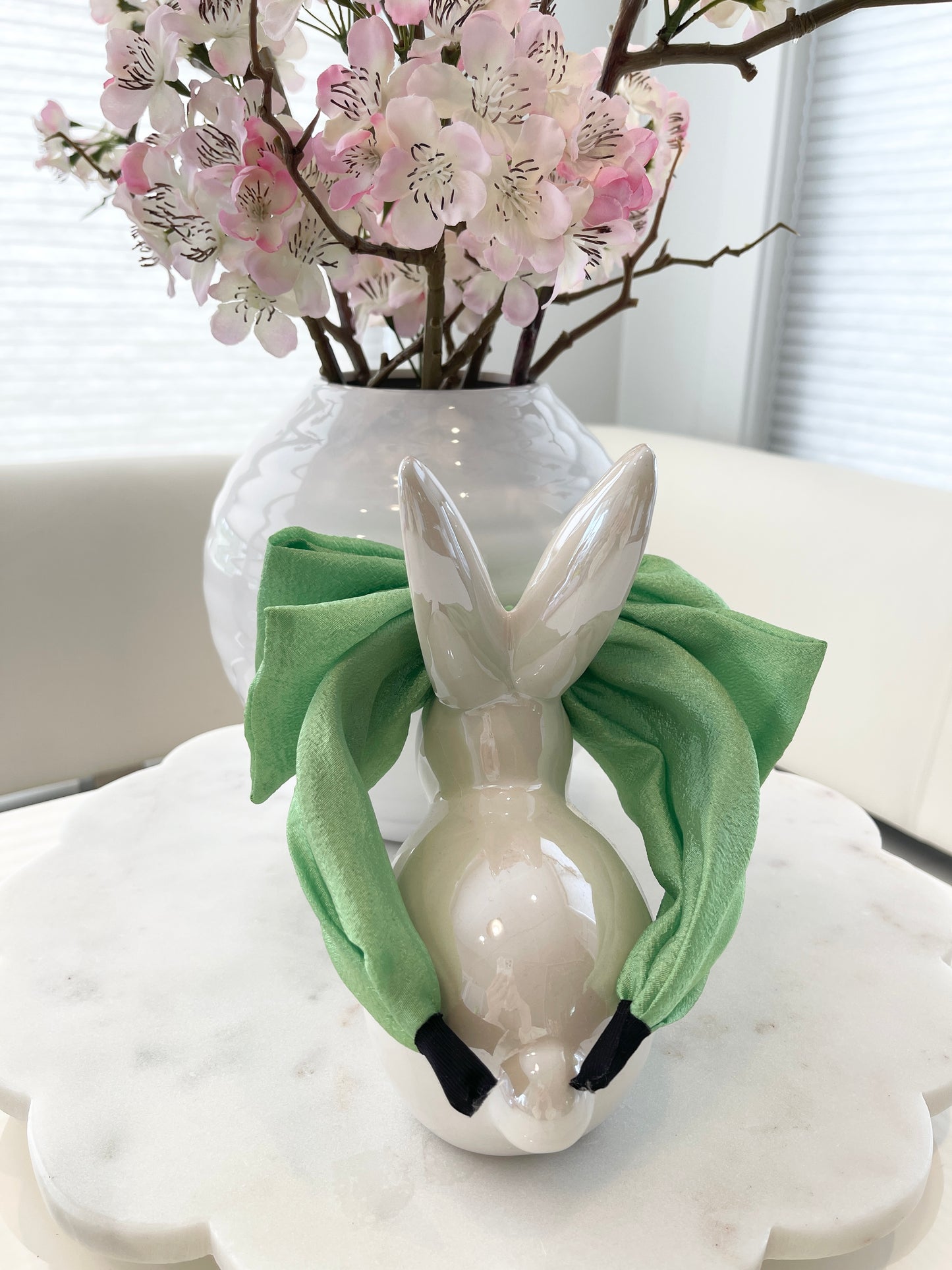 POLYESTER BOW HEADBAND (GREEN)