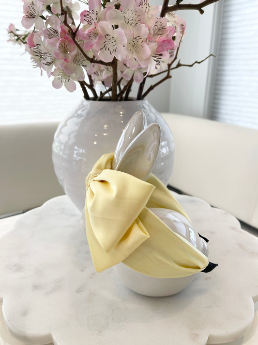 SATIN BOW HEADBAND (YELLOW)