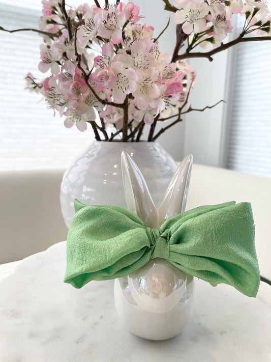 POLYESTER BOW HEADBAND (GREEN)