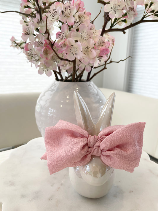 POLYESTER BOW HEADBAND (PINK)