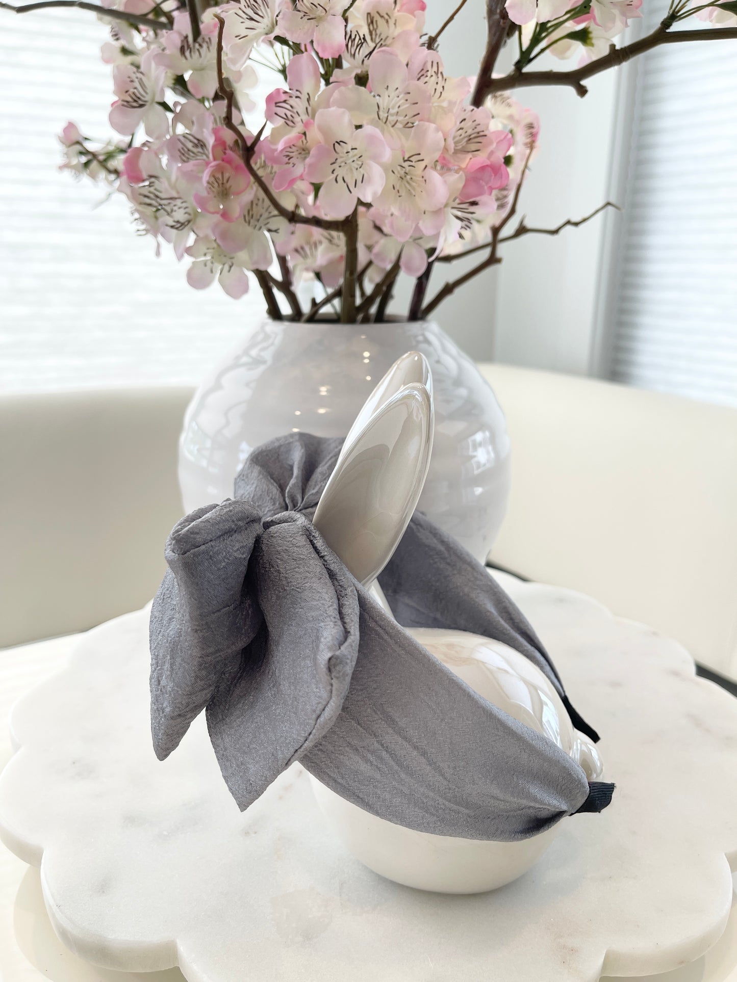 POLYESTER BOW HEADBAND (GRAY)