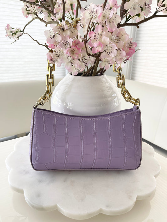 SHOULDER BAG - CROC (PURPLE)