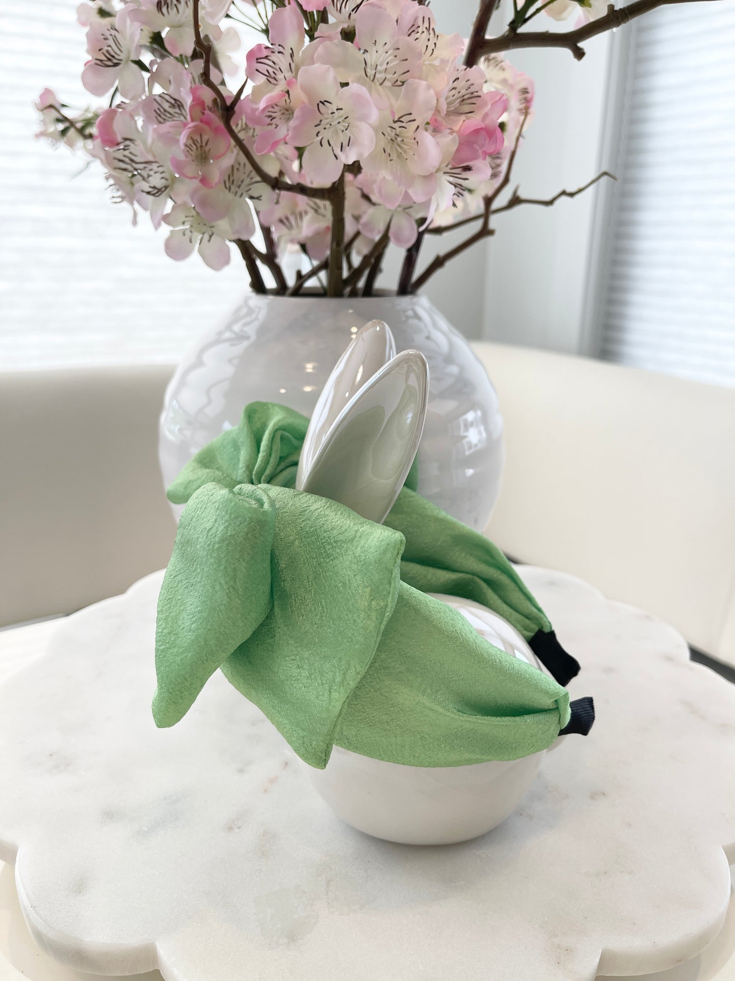 POLYESTER BOW HEADBAND (GREEN)