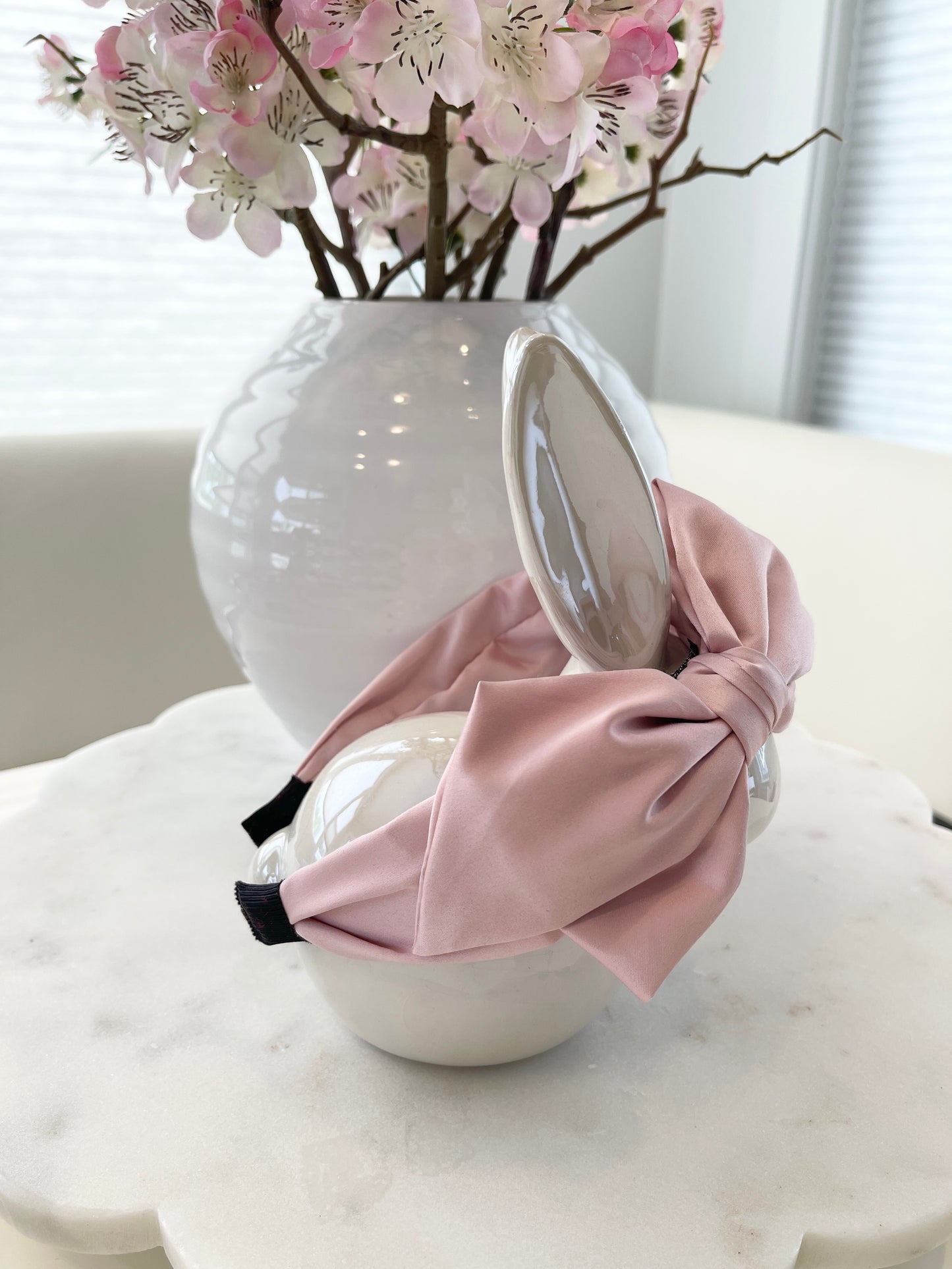 SATIN BOW HEADBAND (BABYPINK)