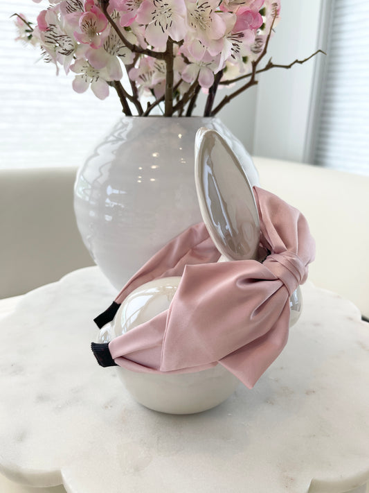 SATIN BOW HEADBAND (BABYPINK)