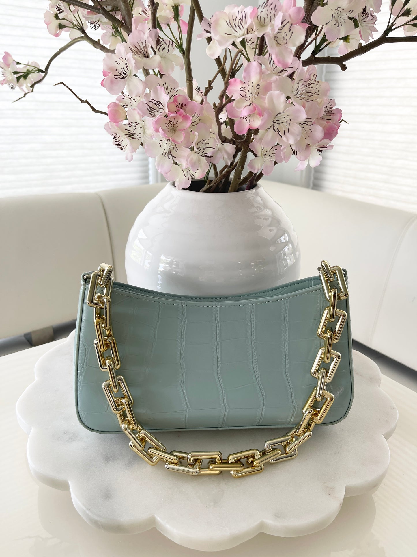 SHOULDER BAG - CROC (BABYBLUE)