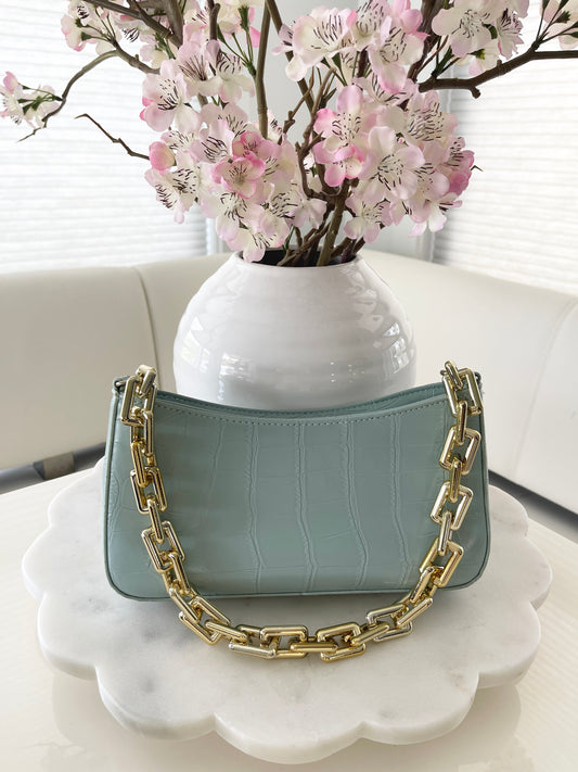 SHOULDER BAG - CROC (BABYBLUE)