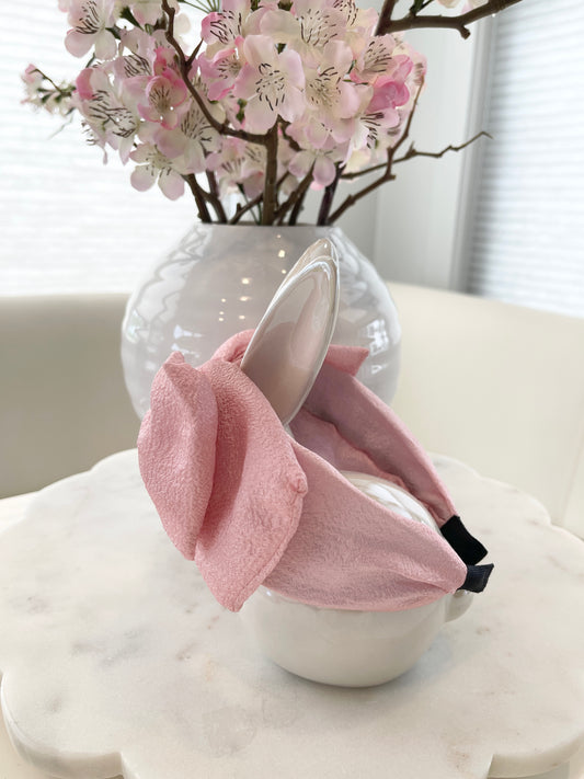 POLYESTER BOW HEADBAND (PINK)