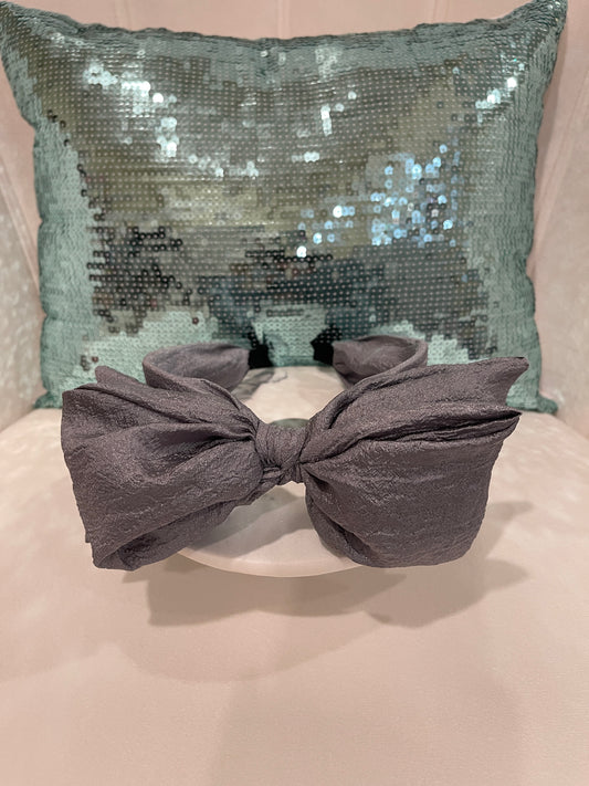 GREY BOW HEADBAND