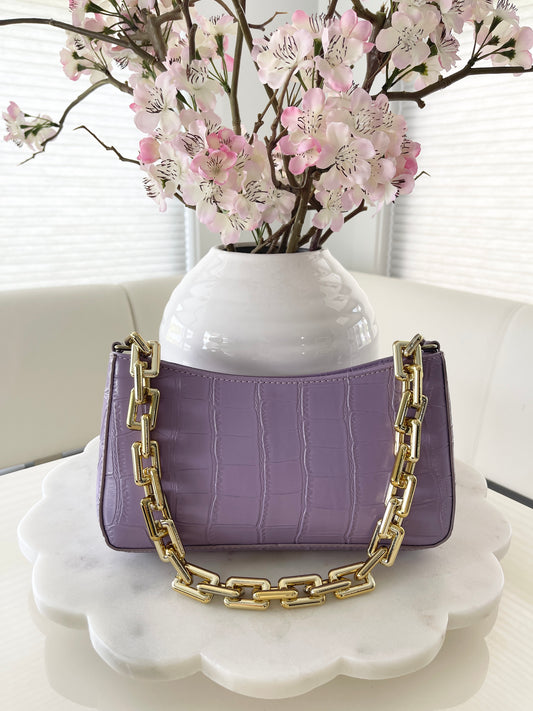 SHOULDER BAG - CROC (PURPLE)