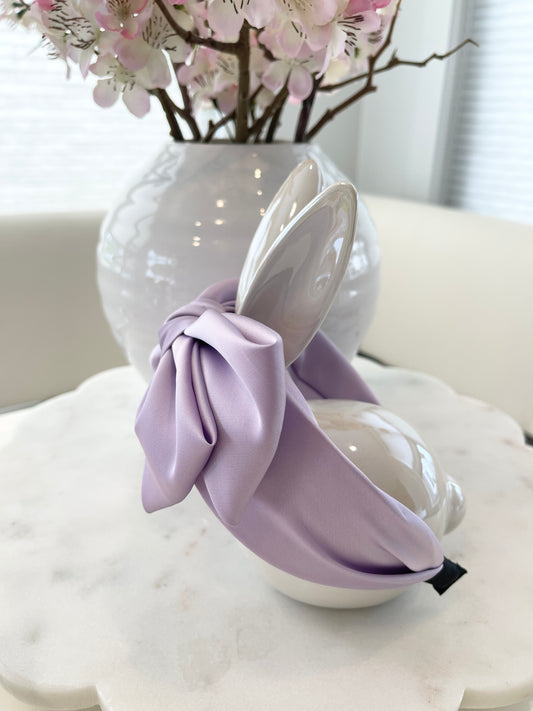 SATIN BOW HEADBAND (PURPLE)